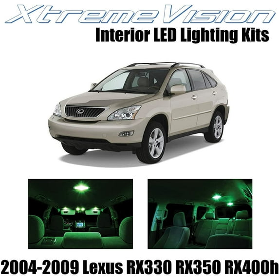 XtremeVision Interior LED for Lexus RX330 RX350 RX400h 2004-2009 6 pcs Green Interior LED Kit + Installation Tool
