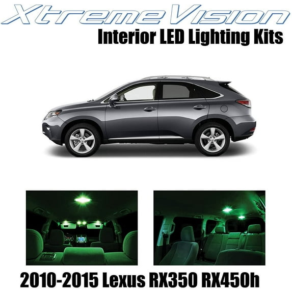 XtremeVision Interior LED for Lexus RX350 RX450h 2010-2015 10 pcs Green Interior LED Kit + Installation Tool