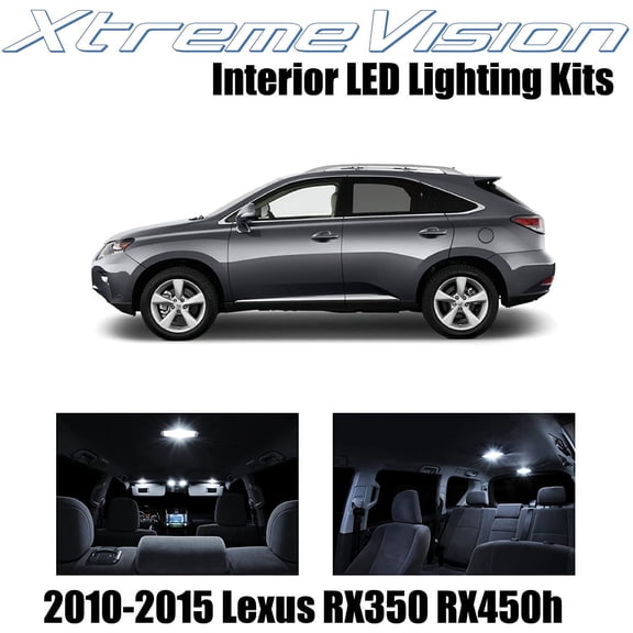 XtremeVision Interior LED for Lexus RX350 RX450h 2010-2015 10 pcs Pure White Interior LED Kit + Installation Tool