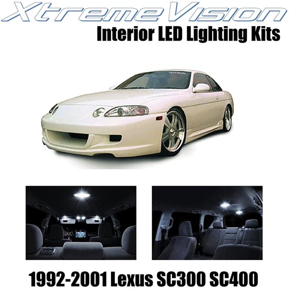 XtremeVision Interior LED for Lexus SC300 SC400 1992-2001 5 pcs Pure White Interior LED Kit + Installation Tool