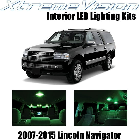 XtremeVision Interior LED for Lincoln Navigator 2007-2015 5 pcs Green Interior LED Kit + Installation Tool