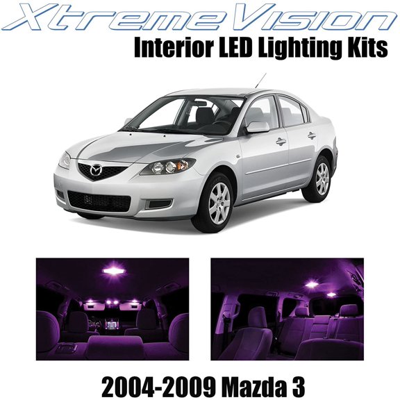 XtremeVision Interior LED for Mazda 3 MS3 2004-2009 10 pcs Pink Interior LED Kit + Installation Tool