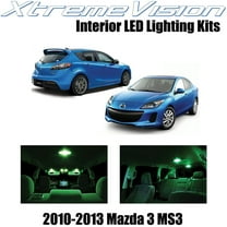 XtremeVision Interior LED for Mazda 3 MS3 2010 - 2013 Sedan Hatch (7 Pieces) Green Interior LED Kit/Installation Tool