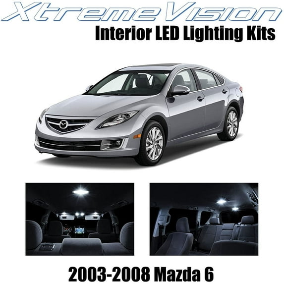 XtremeVision Interior LED for Mazda 6 2003-2008 8 pcs Pure White Interior LED Kit + Installation Tool