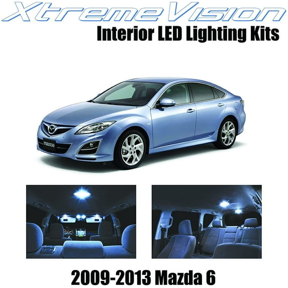 XtremeVision Interior LED for Mazda 6 2009-2013 7 pcs Cool White Interior LED Kit + Installation Tool