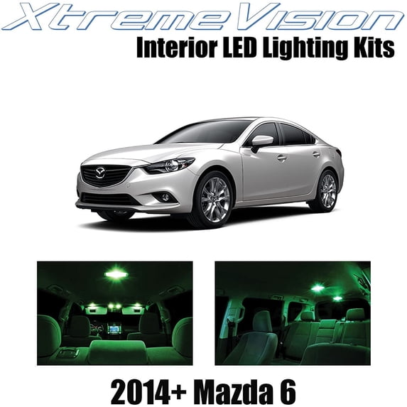 XtremeVision Interior LED for Mazda 6 2014+ 12 pcs Green Interior LED Kit + Installation Tool