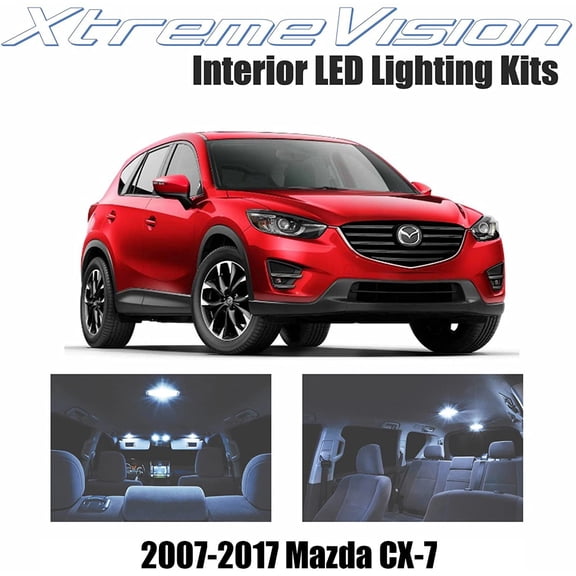 XtremeVision Interior LED for Mazda CX-7 2007-2017 (4 Pieces) Cool White Interior LED Kit + Installation Tool