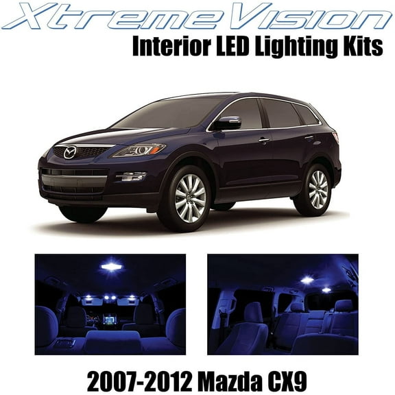 XtremeVision Interior LED for Mazda CX9 2007-2012 10 pcs Blue Interior LED Kit + Installation Tool Tool