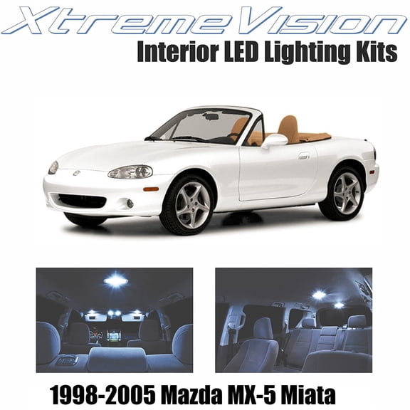 XtremeVision Interior LED for Mazda MX-5 Miata 1998-2005 2 Pieces Cool White Interior LED Kit + Installation Tool