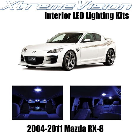 XtremeVision Interior LED for Mazda RX-8 RX8 2004-2014 5 pcs Blue Interior LED Kit + Installation Tool