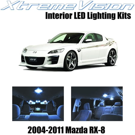 XtremeVision Interior LED for Mazda RX-8 RX8 2004-2014 5 pcs Cool White Interior LED Kit + Installation Tool