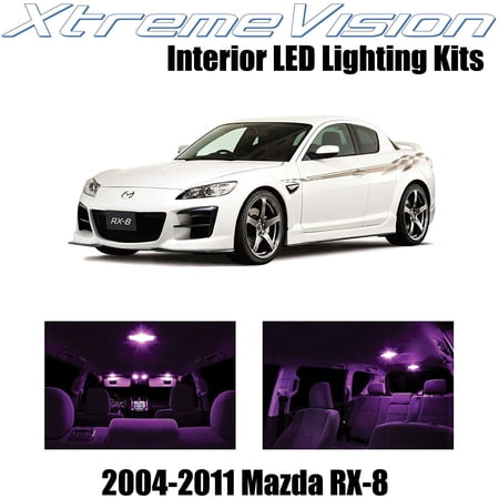 XtremeVision Interior LED for Mazda RX-8 RX8 2004-2014 5 pcs Pink Interior LED Kit + Installation Tool