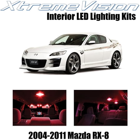 XtremeVision Interior LED for Mazda RX-8 RX8 2004-2014 5 pcs Red Interior LED Kit + Installation Tool