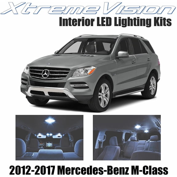 XtremeVision Interior LED for Mercedes-Benz M-Class 2012-2017 11 Pieces Cool White Interior LED Kit + Installation Tool