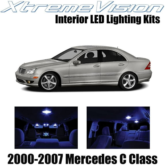 XtremeVision Interior LED for Mercedes C Class 2000-2007 14 pcs Blue Interior LED Kit + Installation Tool