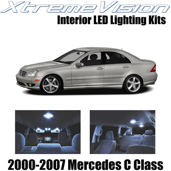 XtremeVision Interior LED for Mercedes C Class 2000-2007 14 pcs Cool White Interior LED Kit + Installation Tool