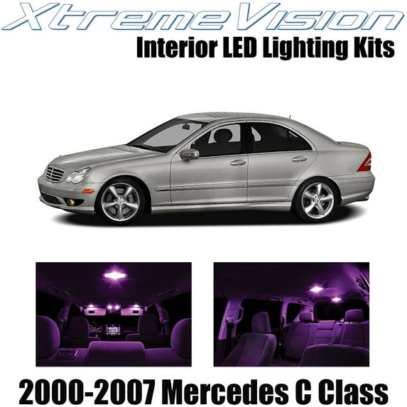 XtremeVision Interior LED for Mercedes C Class 2000-2007 14 pcs Pink Interior LED Kit + Installation Tool