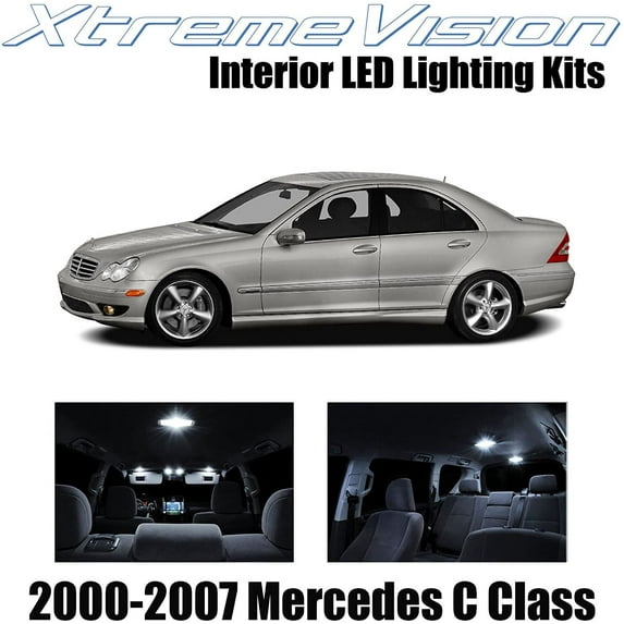 XtremeVision Interior LED for Mercedes C Class 2000-2007 14 pcs Pure White Interior LED Kit + Installation Tool