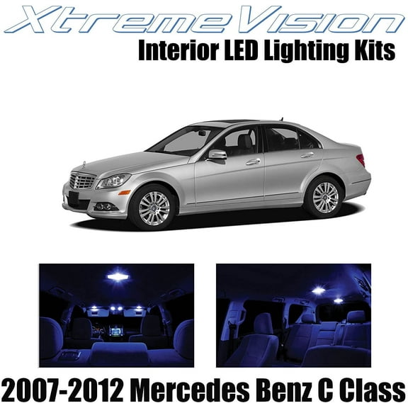 XtremeVision Interior LED for Mercedes C Class 2007-2012 18 pcs Blue Interior LED Kit + Installation Tool
