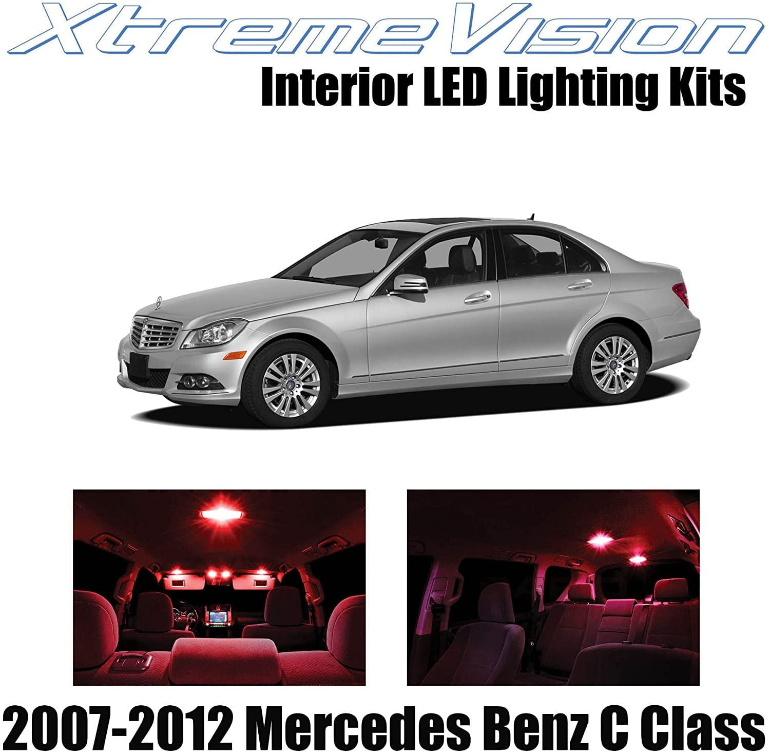 XtremeVision Pink Interior LED Kit For Mercedes C Class 2000-2007 - 14 Piece Premium Bulbs + Tool - View #9