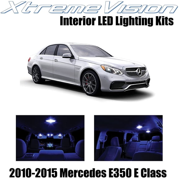 XtremeVision Interior LED for Mercedes E350 E550 E63 AMG E Class Sedan 2010-2015 7 pcs Blue Interior LED Kit + Installation Tool Tool