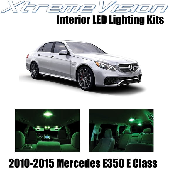 XtremeVision Interior LED for Mercedes E350 E550 E63 AMG E Class Sedan 2010-2015 7 pcs Green Interior LED Kit + Installation Tool Tool