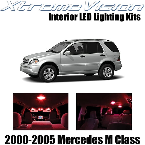 XtremeVision Interior LED for Mercedes M Class 2000-2005 18 pcs Red Interior LED Kit + Installation Tool