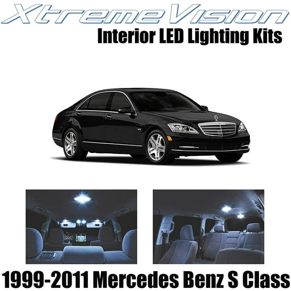 XtremeVision Interior LED for Mercedes S Class 1999-2011 8 pcs Cool White Interior LED Kit + Installation Tool