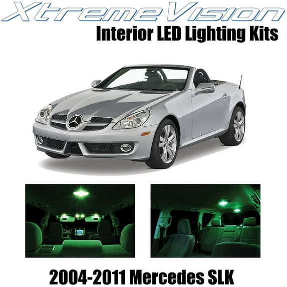 XtremeVision Interior LED for Mercedes SLK 2004-2011 10 pcs Green Interior LED Kit + Installation Tool