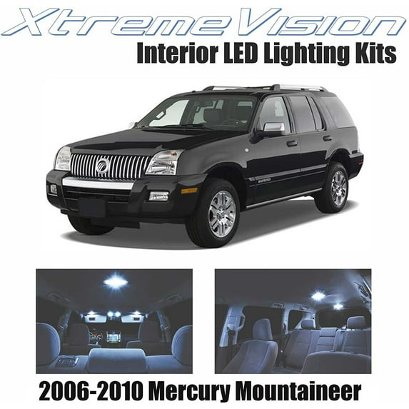 XtremeVision Interior LED for Mercury Mountaineer 2006-2010 11 Pieces Cool White Interior LED Kit + Installation Tool
