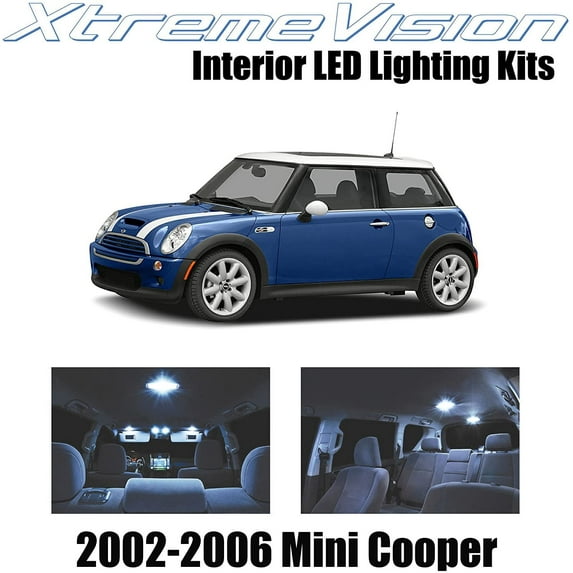 XtremeVision Interior LED for Mini Cooper 2002-2006 7 pcs Cool White Interior LED Kit + Installation Tool
