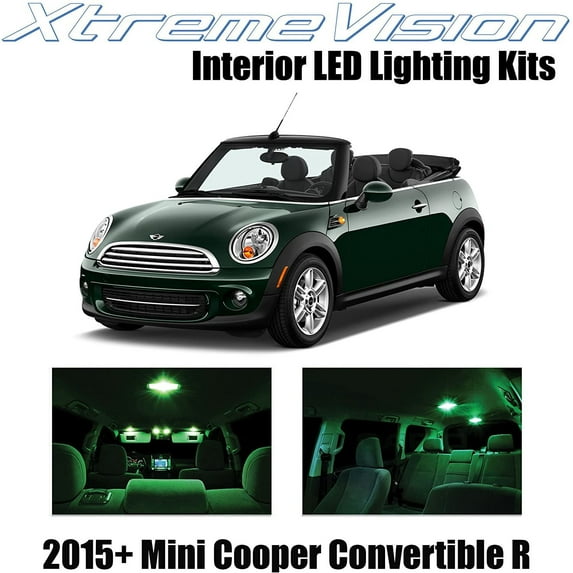 XtremeVision Interior LED for Mini Cooper Convertible R 2015+ 10 pcs Green Interior LED Kit + Installation Tool
