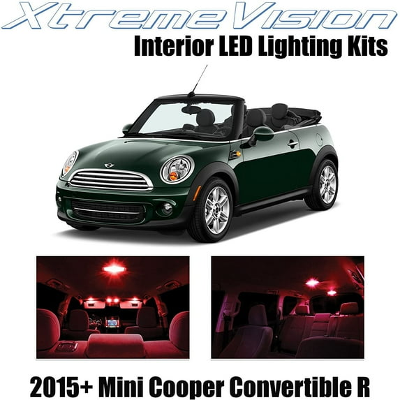 XtremeVision Interior LED for Mini Cooper Convertible R 2015+ 10 pcs Red Interior LED Kit + Installation Tool