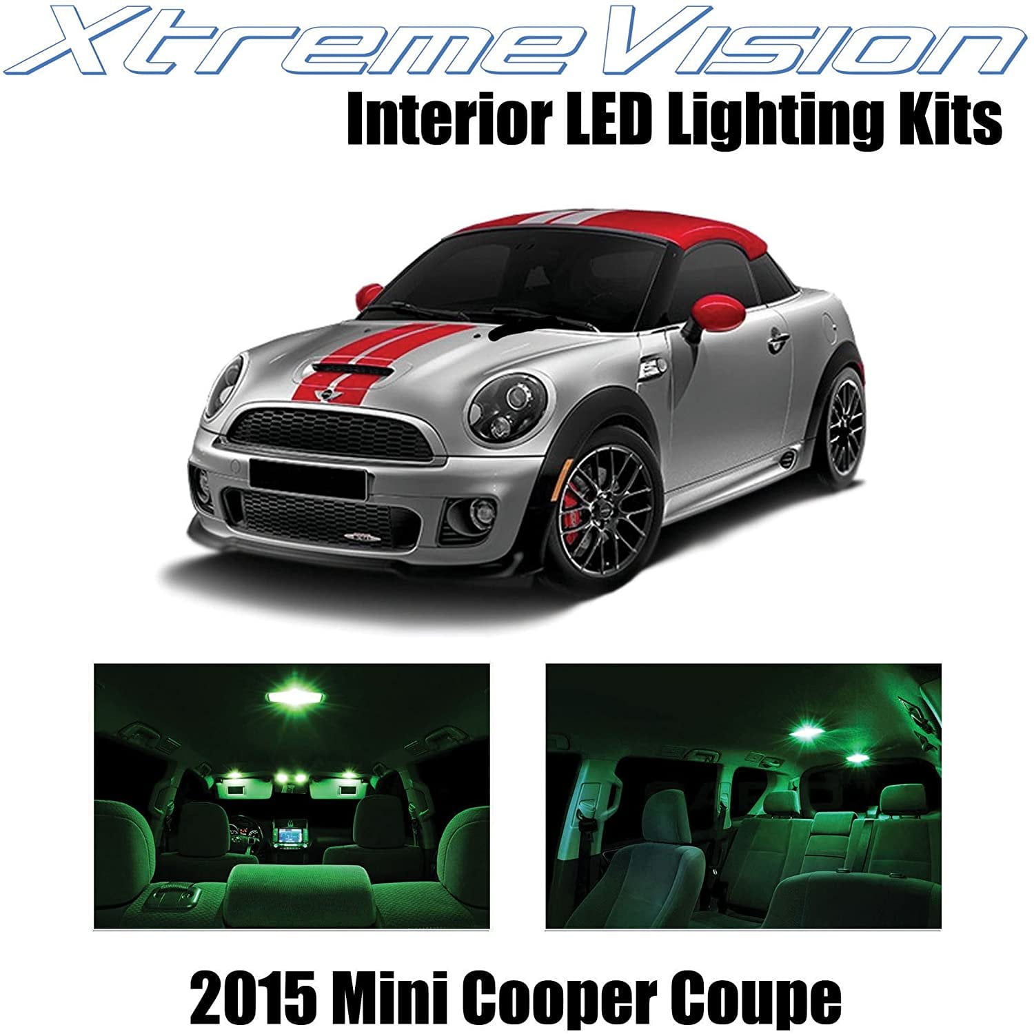 C3 Mini Led Build In XtremeVision Interior LED for Mini Cooper Coupe 2015+ 11 pcs Green ...