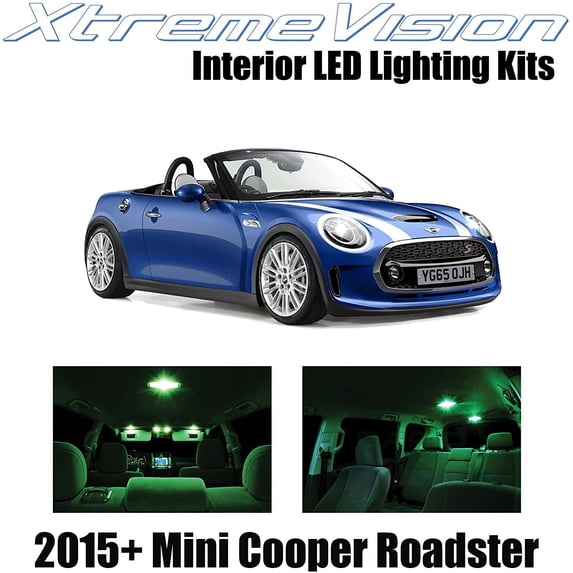 XtremeVision Interior LED for Mini Cooper Roadster 2015+ 10 pcs Green Interior LED Kit + Installation Tool