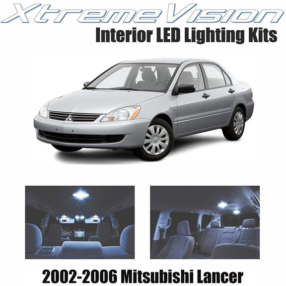 XtremeVision Interior LED for Mitsubishi Lancer 2002-2006 4 Pieces Cool White Interior LED Kit + Installation Tool