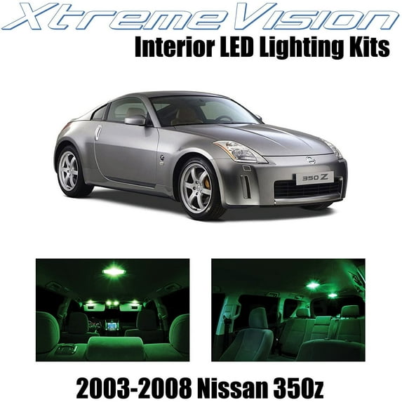 XtremeVision Interior LED for Nissan 350Z 2003-2008 5 pcs Green Interior LED Kit + Installation Tool