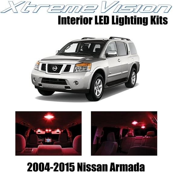 XtremeVision Interior LED for Nissan Armada 2004-2015 16 pcs Red Interior LED Kit + Installation Tool