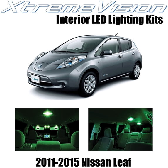 XtremeVision Interior LED for Nissan Leaf 2011-2015 3 pcs Green Interior LED Kit + Installation Tool