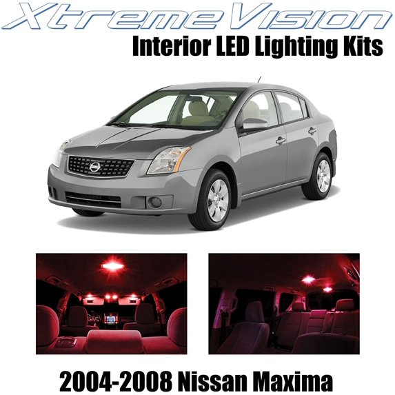 XtremeVision Interior LED for Nissan Maxima 2004-2008 18 pcs Red Interior LED Kit + Installation Tool