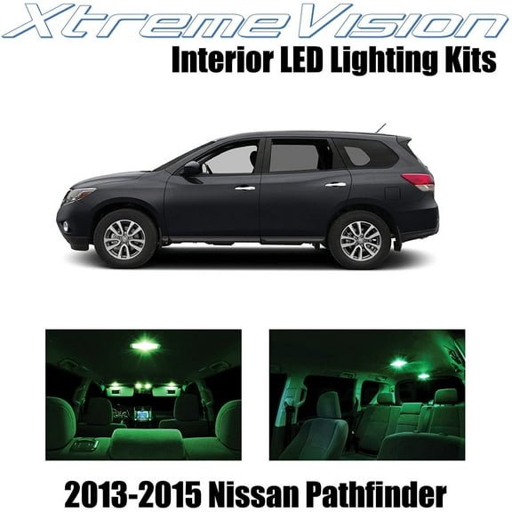 XtremeVision Interior LED for Nissan Pathfinder 2013-2015 9 pcs Green Interior LED Kit + Installation Tool