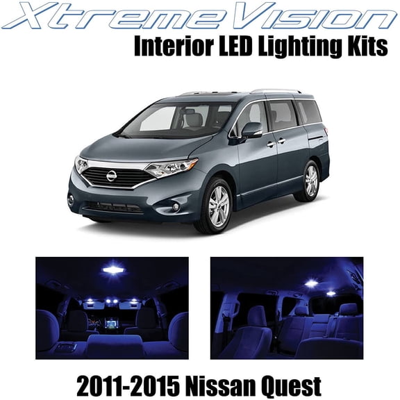 XtremeVision Interior LED for Nissan Quest 2011-2015 8 pcs Blue Interior LED Kit + Installation Tool Tool