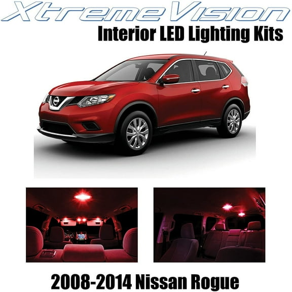 XtremeVision Interior LED for Nissan Rogue 2008-2014 12 pcs Red Interior LED Kit + Installation Tool