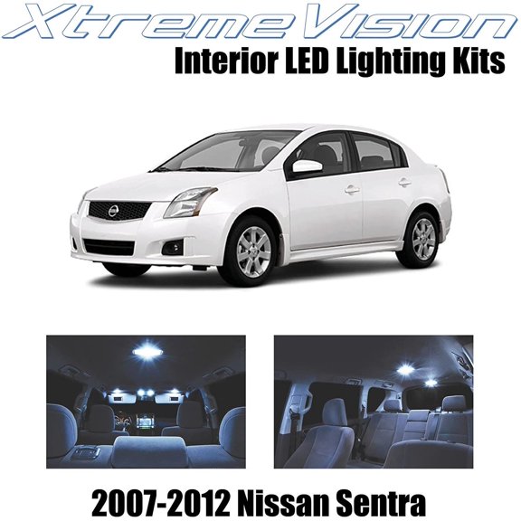 XtremeVision Interior LED for Nissan Sentra 2007-2012 6 pcs Cool White Interior LED Kit + Installation Tool