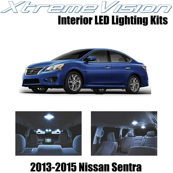 XtremeVision Interior LED for Nissan Sentra 2013-2015 4 pcs Cool White Interior LED Kit + Installation Tool