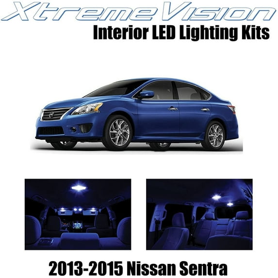 XtremeVision Interior LED for Nissan Sentra 2013 - 2015 Blue Interior LED Kit/Installation Tool (4 Pieces)