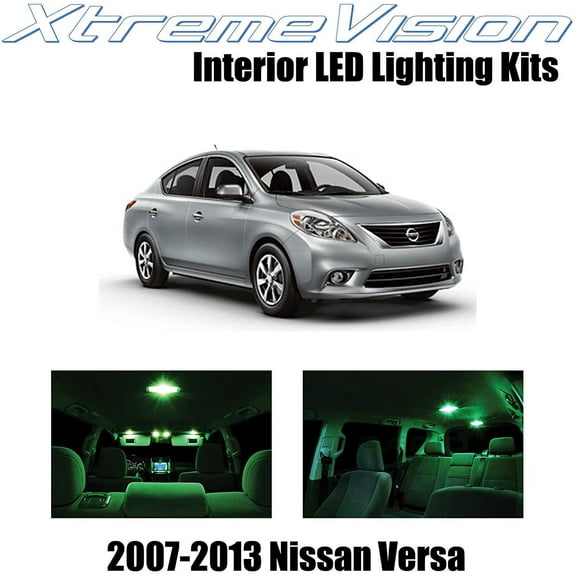 XtremeVision Interior LED for Nissan Versa 2007-2013 6 pcs Green Interior LED Kit + Installation Tool