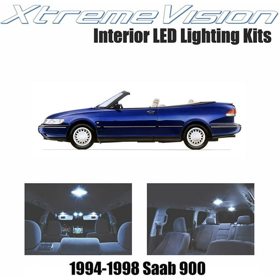 XtremeVision Interior LED for Saab 900 1994-1998 8 Pieces Cool White Interior LED Kit + Installation Tool