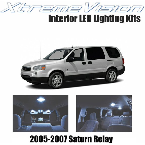 XtremeVision Interior LED for Saturn Relay 2005-2007 7 Pieces Cool White Interior LED Kit + Installation Tool