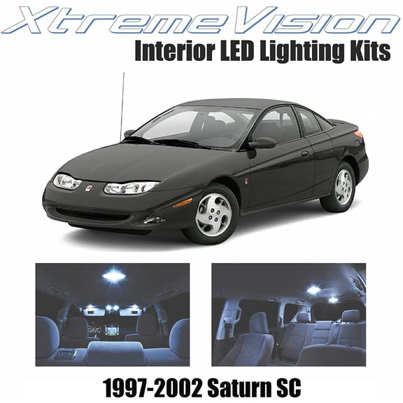 XtremeVision Interior LED for Saturn SC 1997-2002 6 Pieces Cool White Interior LED Kit + Installation Tool